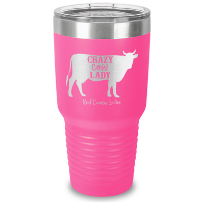 Crazy Cow Lady Laser Etched Tumbler