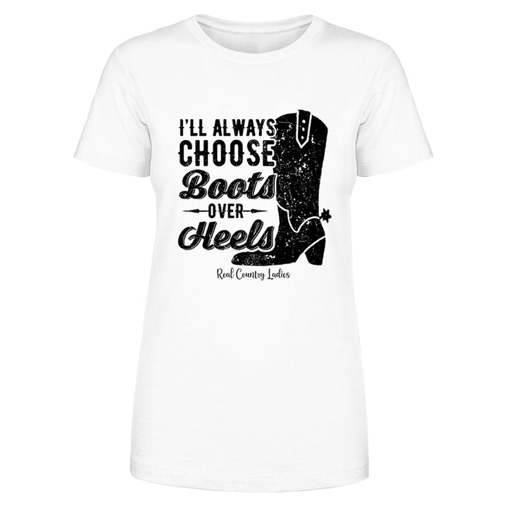 I'll Always Choose Boots Black Print Front Apparel