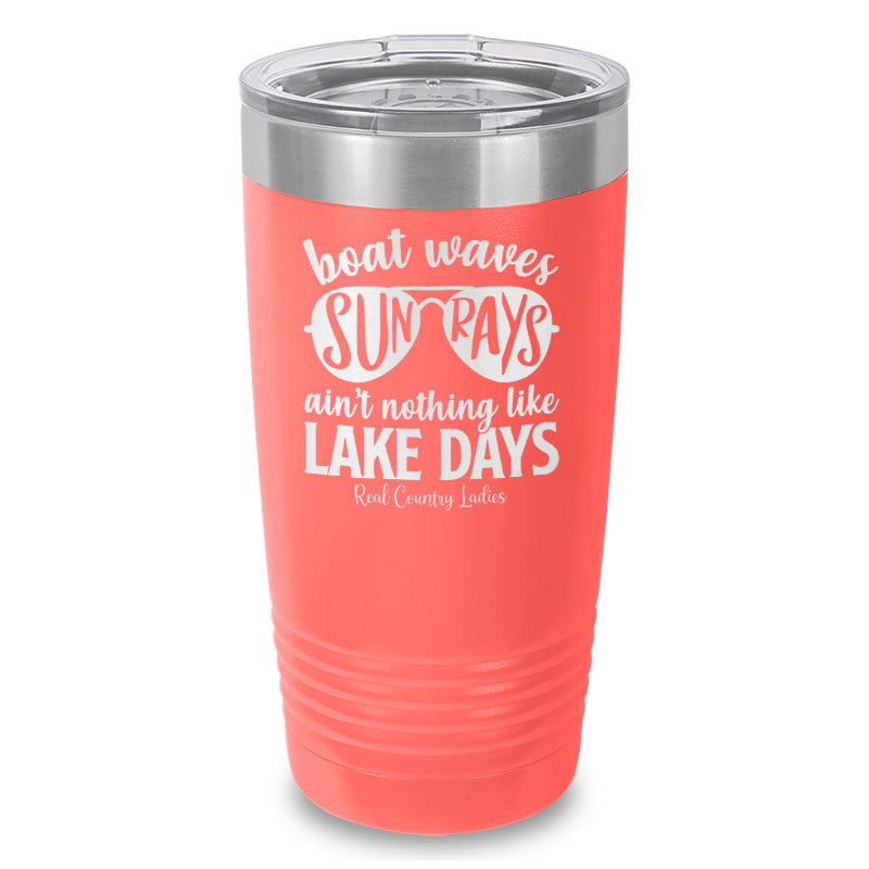 Boat Waves Sun Rays Laser Etched Tumbler