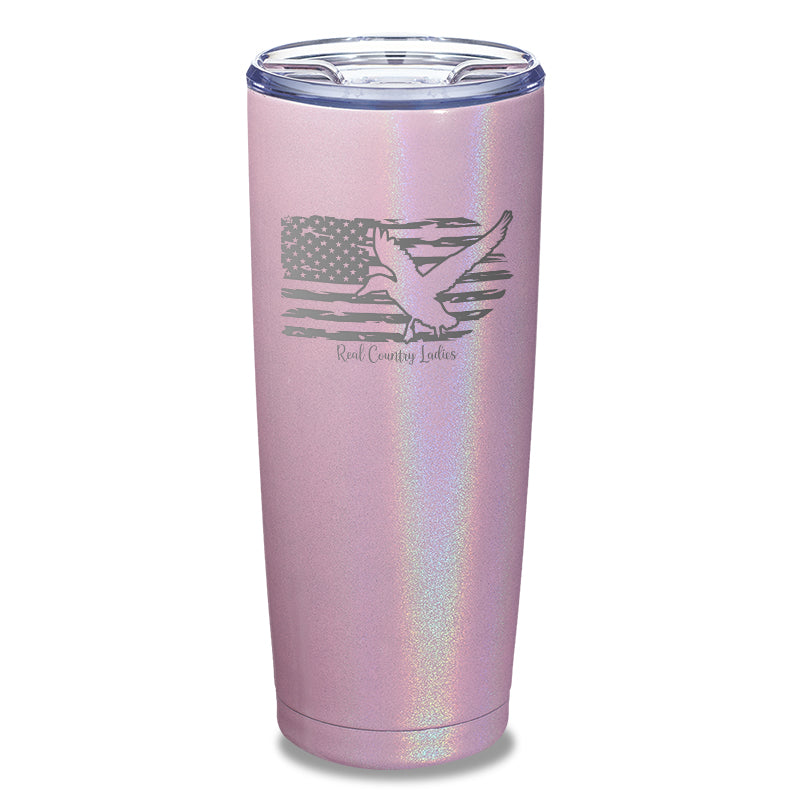 Duck USA Flag Laser Etched Tumbler