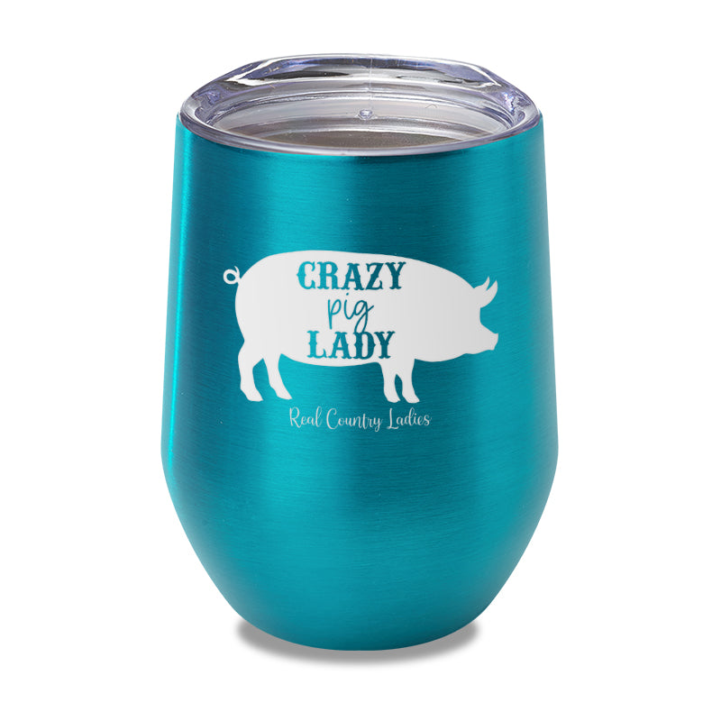 Crazy Pig Lady Laser Etched Tumbler