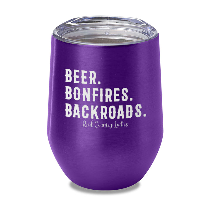 Beer Bonfires Backroads Laser Etched Tumbler