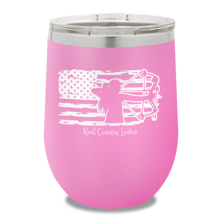 Bow USA Flag 12oz Stemless Wine Cup