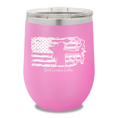 Bow USA Flag 12oz Stemless Wine Cup