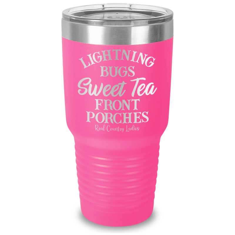 Lightning Bugs Sweet Tea Front Porches Laser Etched Tumbler