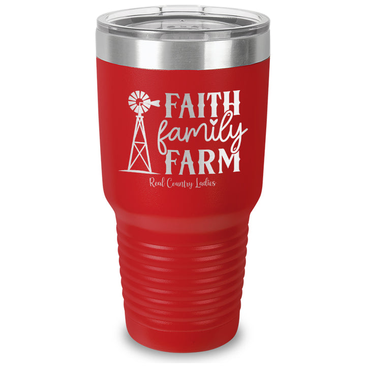 Faith Family Farm Laser Etched Tumbler