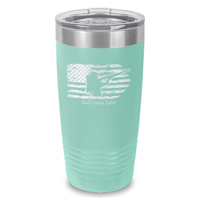 Shotgun USA Flag Laser Etched Tumbler