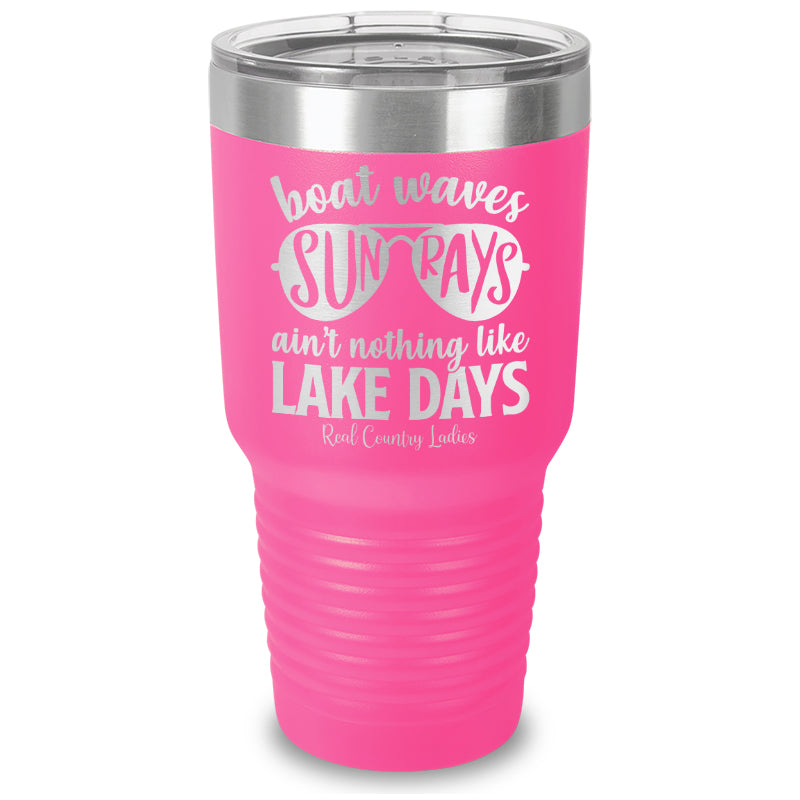 Boat Waves Sun Rays Laser Etched Tumbler