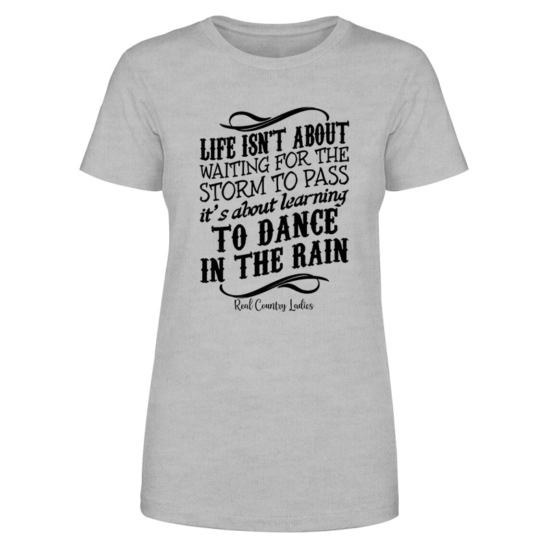 Dance In The Rain Black Print Front Apparel