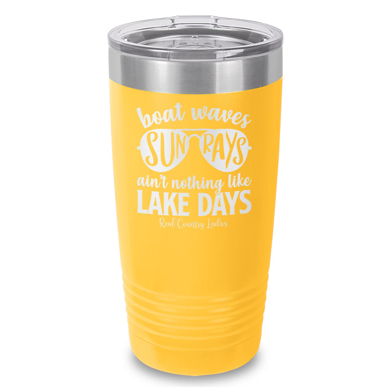 Boat Waves Sun Rays Laser Etched Tumbler