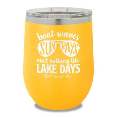 Boat Waves Sun Rays 12oz Stemless Wine Cup