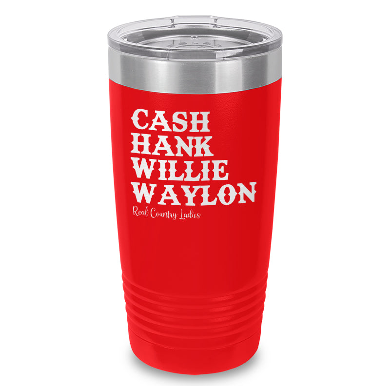 Cash Hank Willie Waylon Laser Etched Tumbler