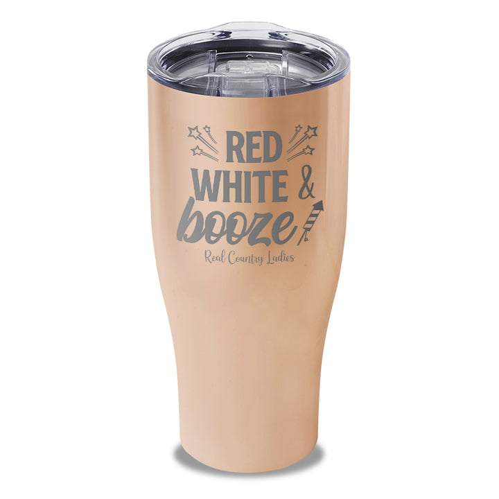 Red White And Booze Laser Etched Tumbler