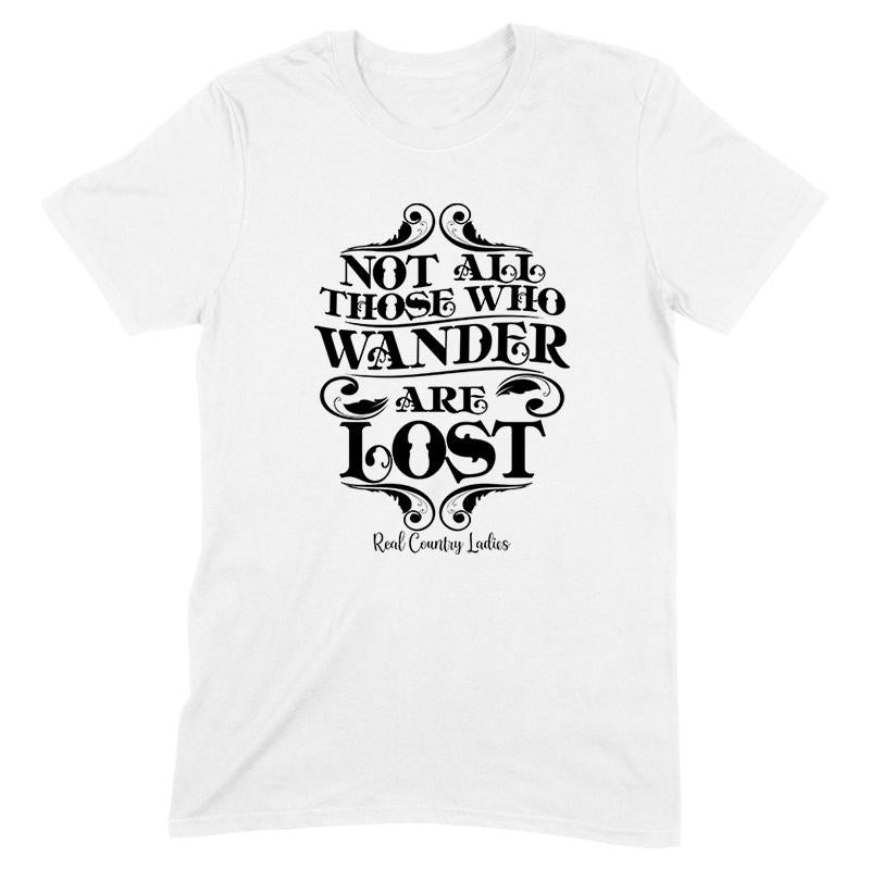 Not All Those Who Wander Black Print Front Apparel