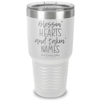 Blessin Hearts And Takin Names Laser Etched Tumbler