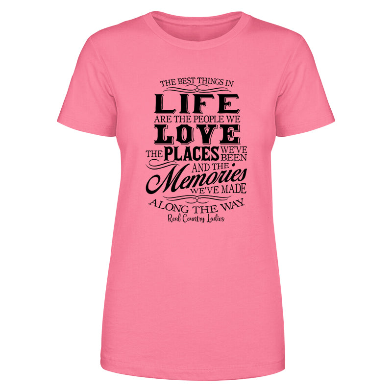 Best Things In Life Black Print Front Apparel