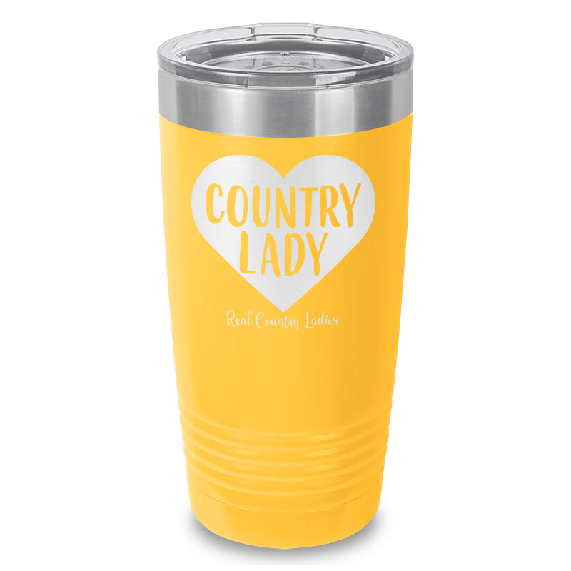 Country Lady Heart Laser Etched Tumbler