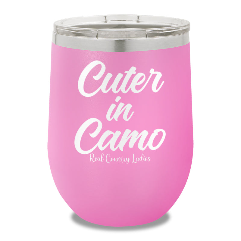 Cuter In Camo 12oz Stemless Wine Cup