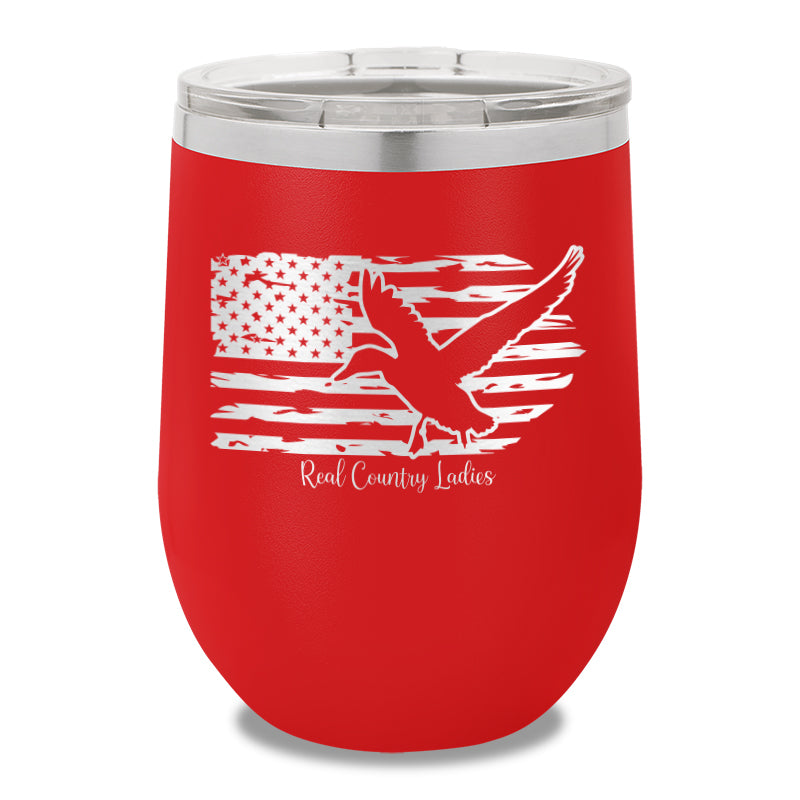 Duck USA Flag 12oz Stemless Wine Cup