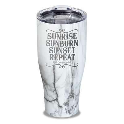 Sunrise Sunburn Sunset Repeat Laser Etched Tumbler