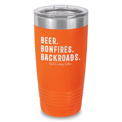 Beer Bonfires Backroads Laser Etched Tumbler