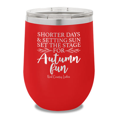 Shorter Days And Setting Sun 12oz Stemless Wine Cup