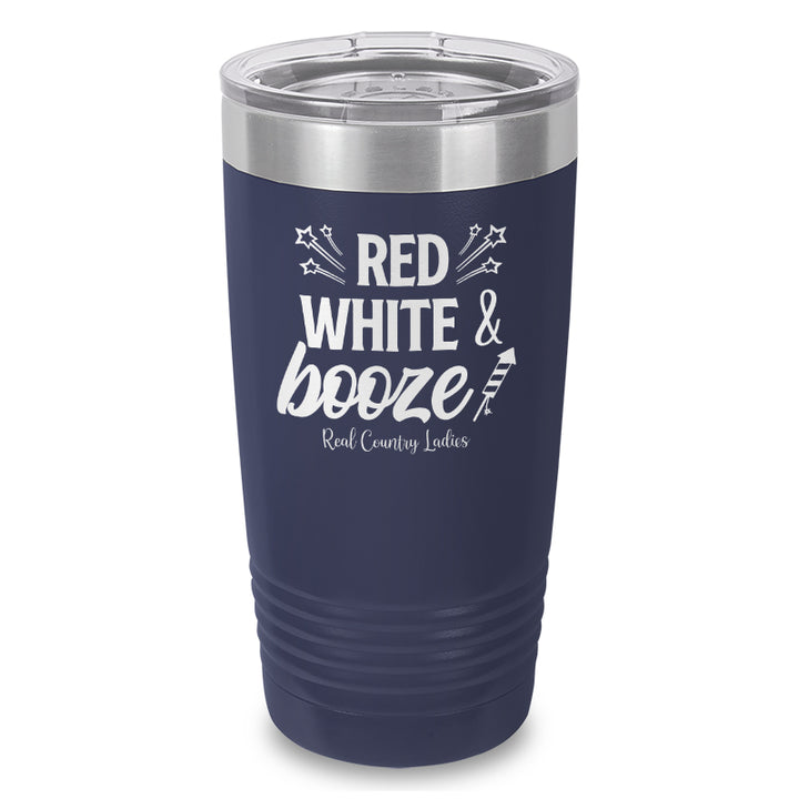 Red White And Booze Laser Etched Tumbler