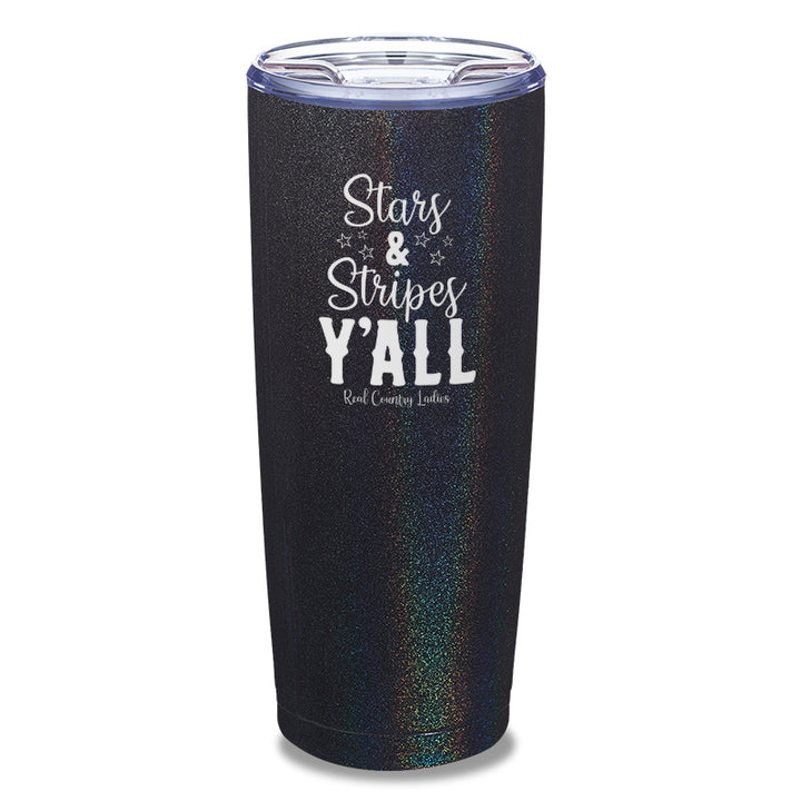 Stars And Stripes Y'all Laser Etched Tumbler