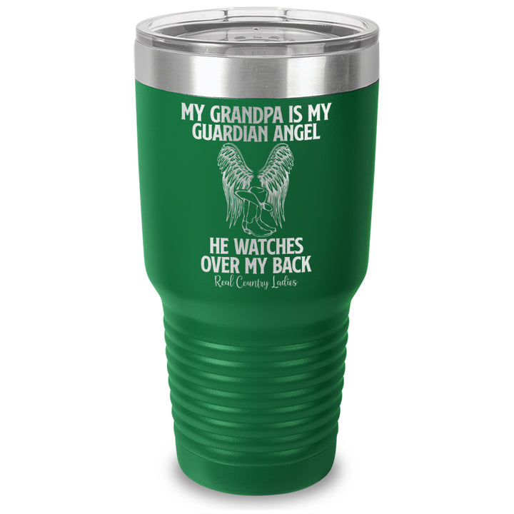 My Grandpa Is My Guardian Angel Laser Etched Tumbler