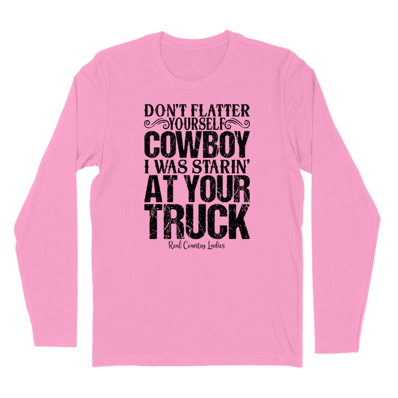 I Was Starin' At Your Truck Black Print Hoodies & Long Sleeves