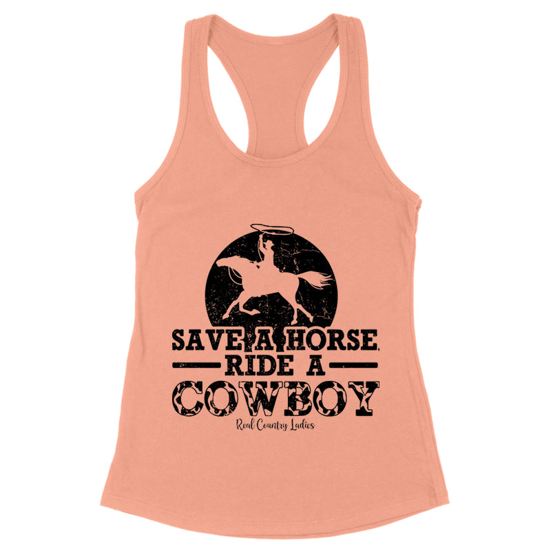 Save A Horse Ride A Cowboy Black Print Front Apparel