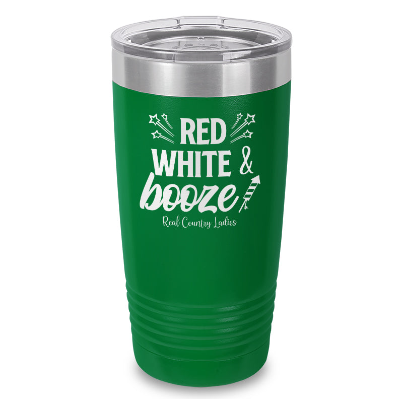 Red White And Booze Laser Etched Tumbler