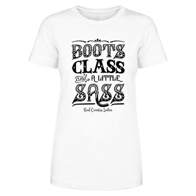 Boots Class And A Little Sass Black Print Front Apparel