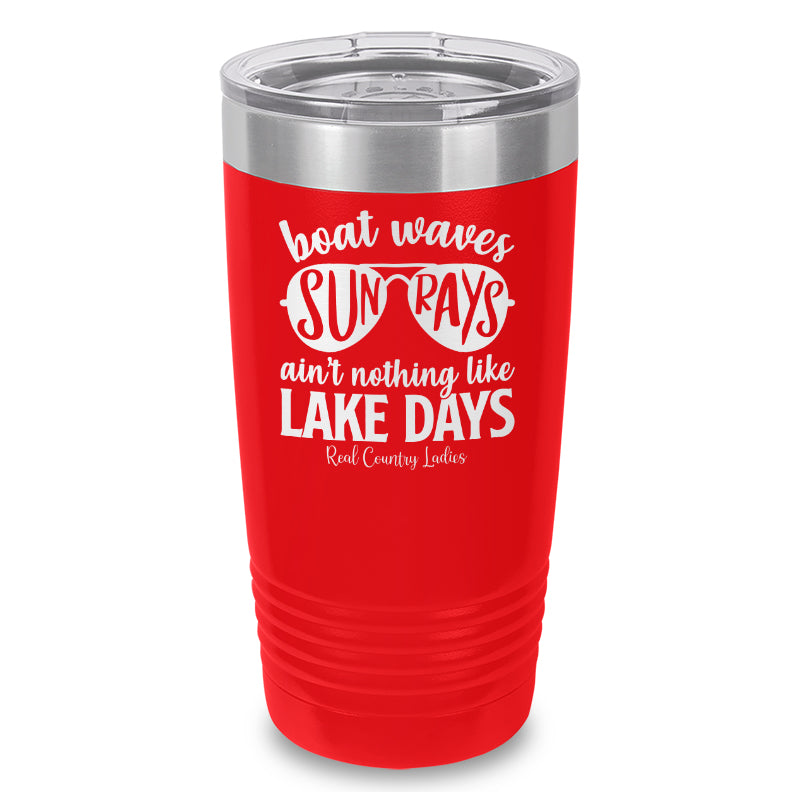 Boat Waves Sun Rays Laser Etched Tumbler