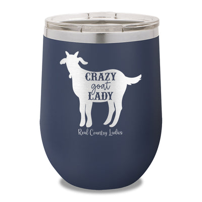 Crazy Goat Lady 12oz Stemless Wine Cup