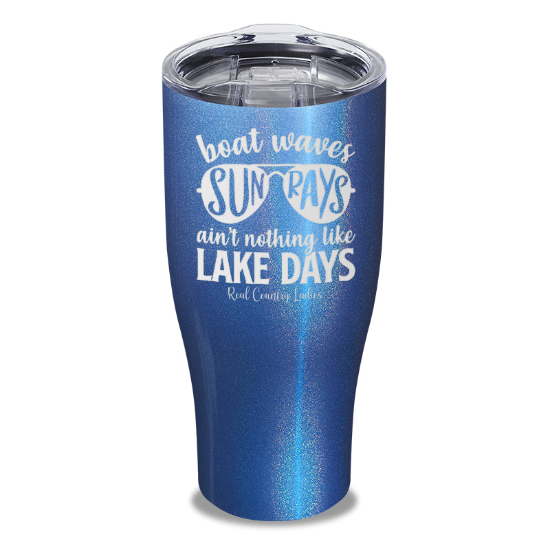 Boat Waves Sun Rays Laser Etched Tumbler