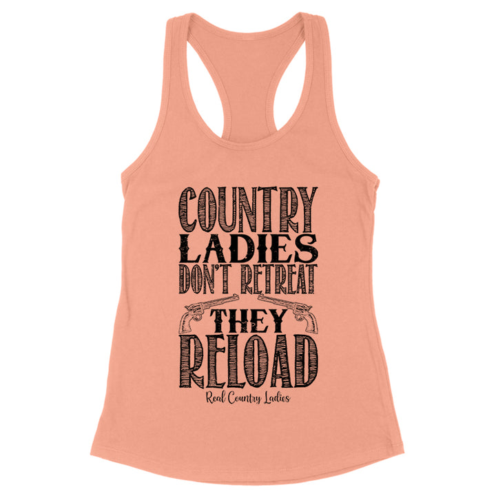 Country Ladies Don't Retreat Black Print Front Apparel