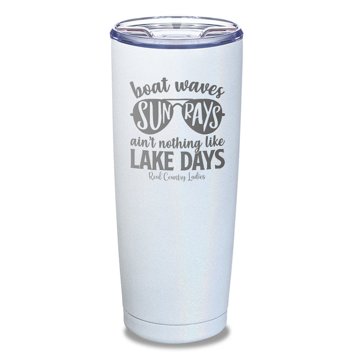 Boat Waves Sun Rays Laser Etched Tumbler