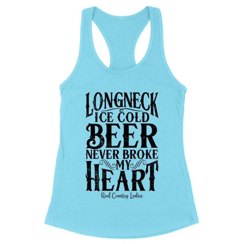 Longneck Ice Cold Beer Black Print Front Apparel