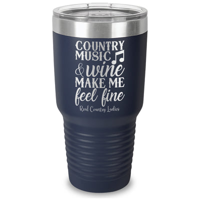 Country Music And Wine Laser Etched Tumbler