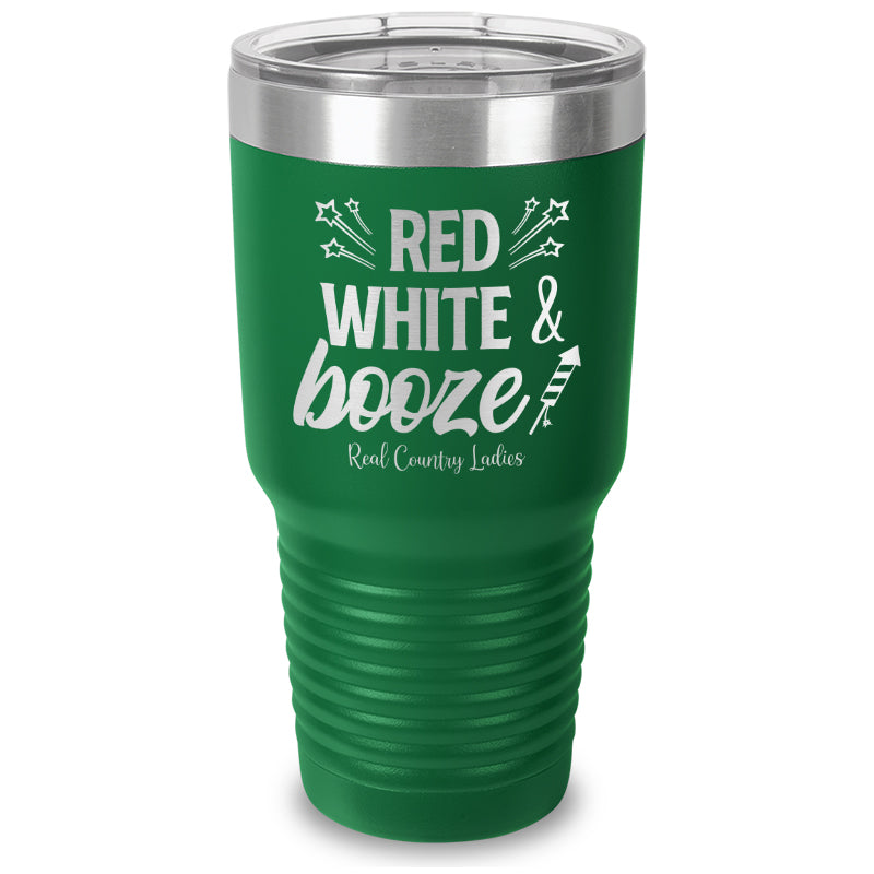 Red White And Booze Laser Etched Tumbler