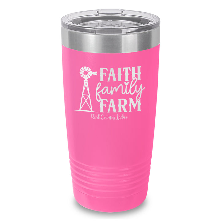 Faith Family Farm Laser Etched Tumbler