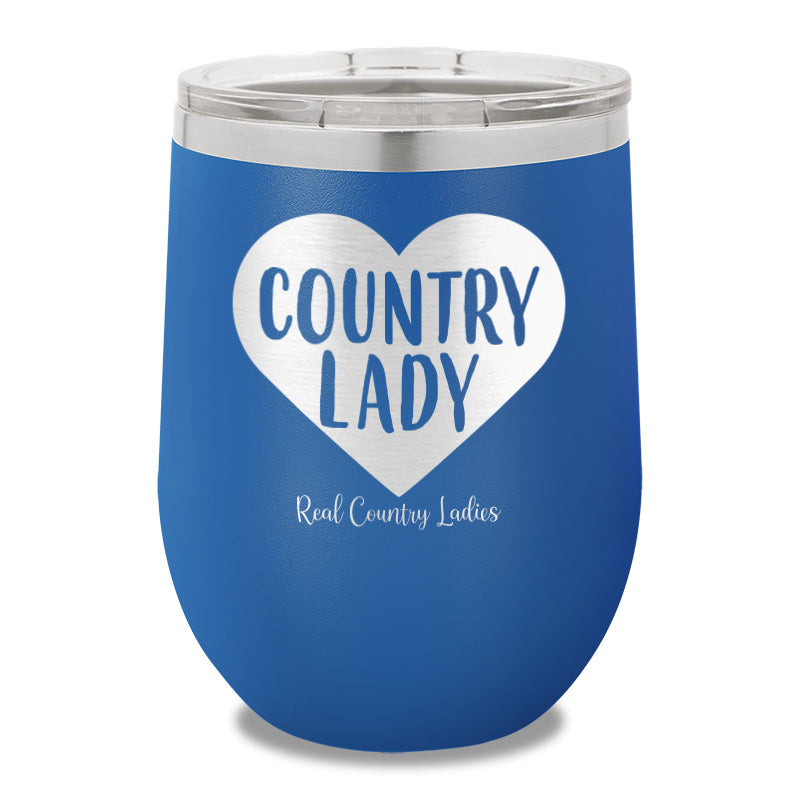 Country Lady Heart 12oz Stemless Wine Cup