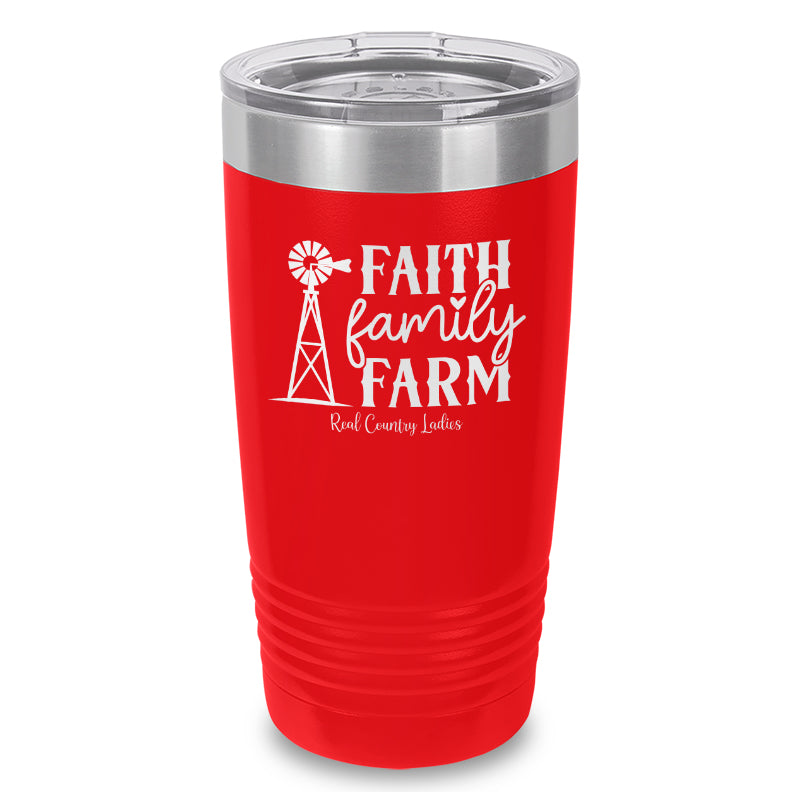 Faith Family Farm Laser Etched Tumbler