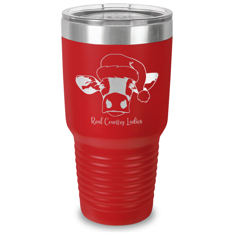 Christmas Cow Laser Etched Tumbler