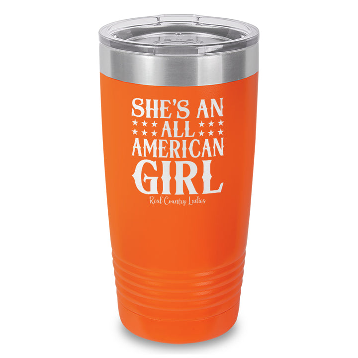 All American Girl Laser Etched Tumbler