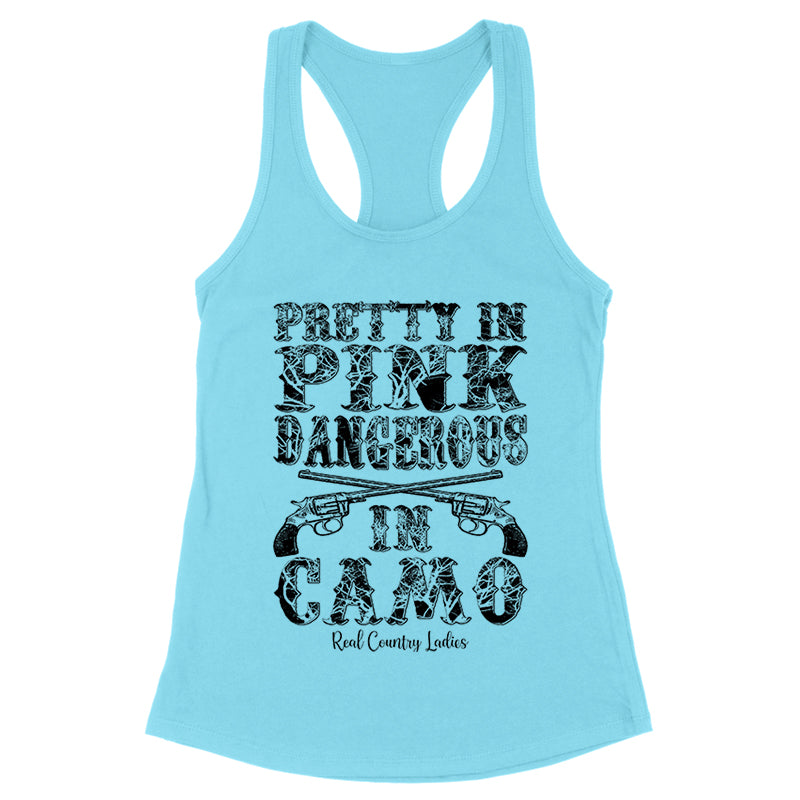 Pretty In Pink Dangerous In Camo Black Print Front Apparel