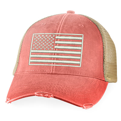 White USA Flag Hat
