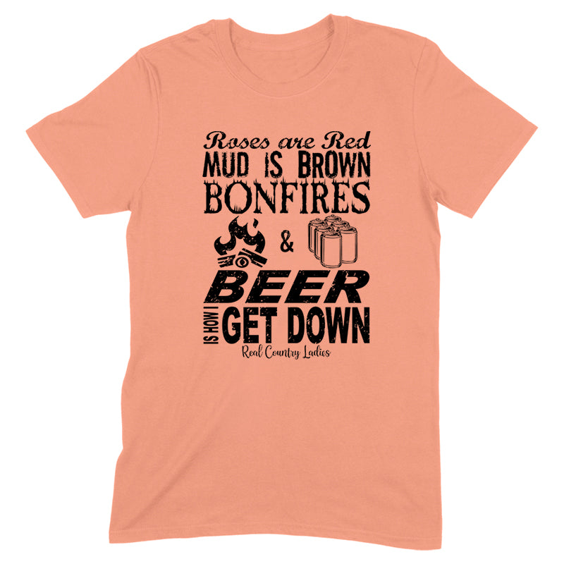 Bonfires And Beer Black Print Front Apparel