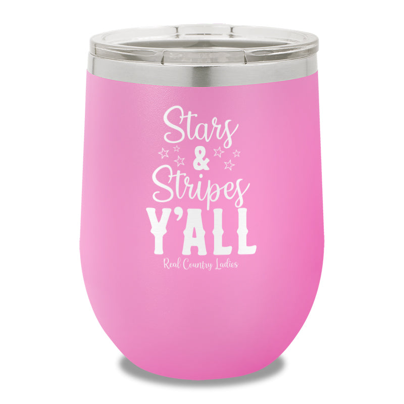 Stars And Stripes Y'all 12oz Stemless Wine Cup